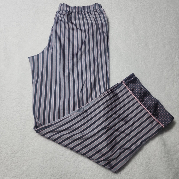 Victoria's Secret Vintage Striped 2 Piece Gray and Pink Pajama Set Size Large - Picture 4 of 15